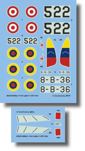 シェルフオディティー(Shelf Oddity) 1/144 ペルー・ベネズエラ リパブリック F-47D サンダーボルト デカール 2機分入 プラモデル用デカール PSO3144034