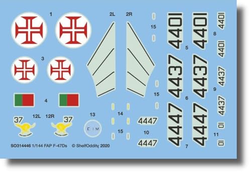 シェルフオディティー(Shelf Oddity) 1/144 ポルトガル リパブリック F-47D サンダーボルト デカール プラモデル用デカール PSO3144046