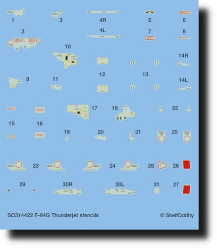 シェルフオディティー(Shelf Oddity) 1/144 リパブリック F-84G サンダージェット データステンシルデカール プラモデル用デカール PSO3144022