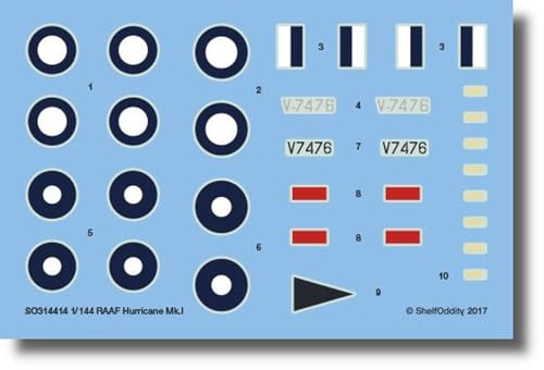 シェルフオディティー(Shelf Oddity) 1/144 オーストラリア ホーカー ハリケーン Mk.1 Trop デカール 2機分入 プラモデル用デカール PSO3144014