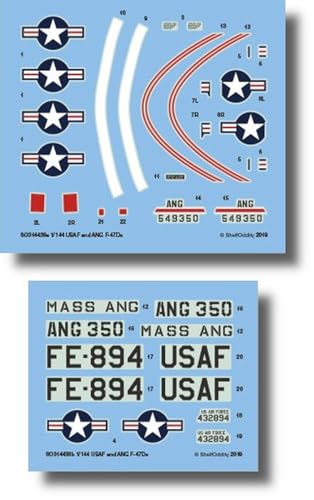 シェルフオディティー(Shelf Oddity) 1/144 リパブリック F-47D サンダーボルト アメリカ空軍州兵 デカール 2機分入 プラモデル用デカール PSO3144038