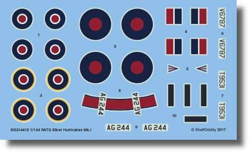 シェルフオディティー(Shelf Oddity) 1/144 ローデシア ホーカー ハリケーン Mk.1 デカール 2機分入 プラモデル用デカール PSO3144012