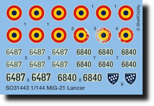 シェルフオディティー(Shelf Oddity) 1/144 ルーマニア ミグ MiG-21 ランサー デカール プラモデル用デカール PSO3144003