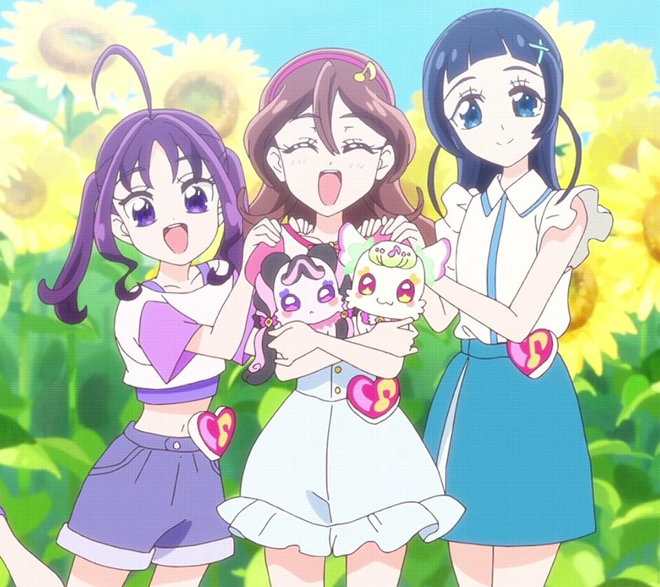 プリキュア 『キミとアイドルプリキュア♪』 紫雨 こころ（しぐれ こころ）,咲良 うた（さくら うた）,蒼風 なな（あおかぜ なな）,プリルン,メロロン Android(960×854)待ち受け画像