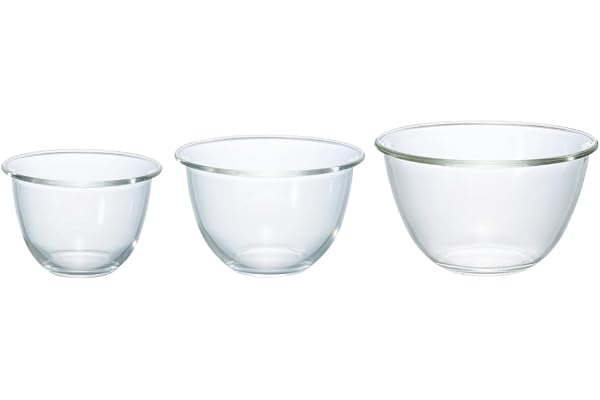 HARIO(ハリオ) 耐熱ガラス製ボウル 3個セット 900ml/1500ml/2200ml | ミキシングボウル| 調理用