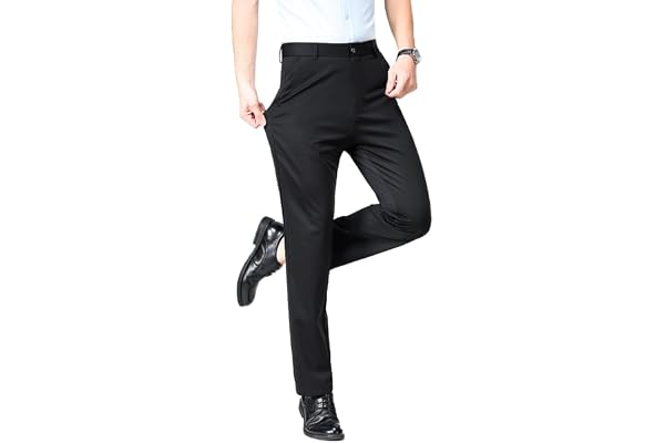 [HMT] スラックス メンズ ズボン スーツパンツ 秋服 ロングパンツ メンズ ビジネス 仕事着 パンツ ノータック ストレッチ ウォッシャブル スリム 美脚 大きいサイズ 春秋冬服
