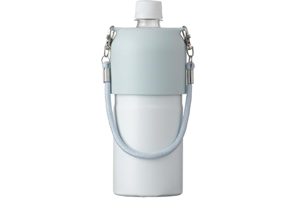 アトラス ペットボトルホルダー 水筒 500ml 650ml 保冷 保温 ペットボトルカバー 真空断熱 ストラップ付き ステンレス 角形ペットボトル対応 ペットボトルクーラー ボトルインボトル コットンブルー ABIB-OW2CTB