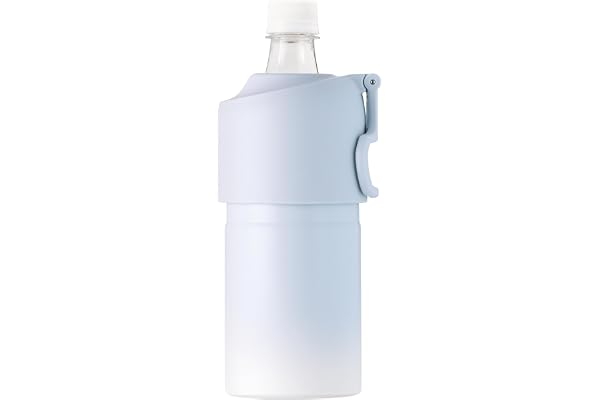 アトラス ペットボトルホルダー グラデーション 水筒 保冷 ペットボトルクーラー 500ml 650ml 真空断熱 折りたたみ ハンドル 取っ手付き ボトルインボトル ブルー アイス ABIB-EIC