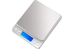 Imtykee デジタルスケール キッチンスケール 0.1g単位 0.5g-3.0kg | Amazon限定ブランド| 風袋引き機能| オートオフ機能| コンパクト超小型| シルバー