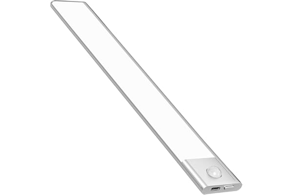人感センサーライト 室内 充電式 LED バー ライト 足元灯 23cm 昼白色 超薄型設計 手元灯 マグネット LEDライト 配線工事不要 省エネ 長寿命 高感度 高輝度 部屋 玄関 廊下 階段 キッチン 棚