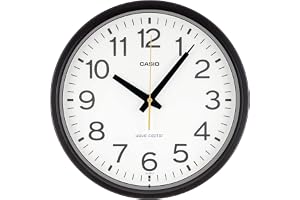 CASIO(カシオ) 掛け時計 アナログ 電波 壁掛け 静音 直径30.5cm ブラック IQ-482J-1JF | シンプル, 見やすい, おしゃれ, インテリア, 夜間秒針停止, ステップ秒針