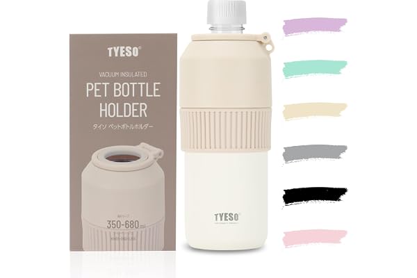 TYESO ペットボトルホルダー 保冷 真空断熱 手提げ 吊り下げ 折りたたみ式 350ml 500ml 680ml ボトル缶 兼用野外 旅行 オフィス用 6色