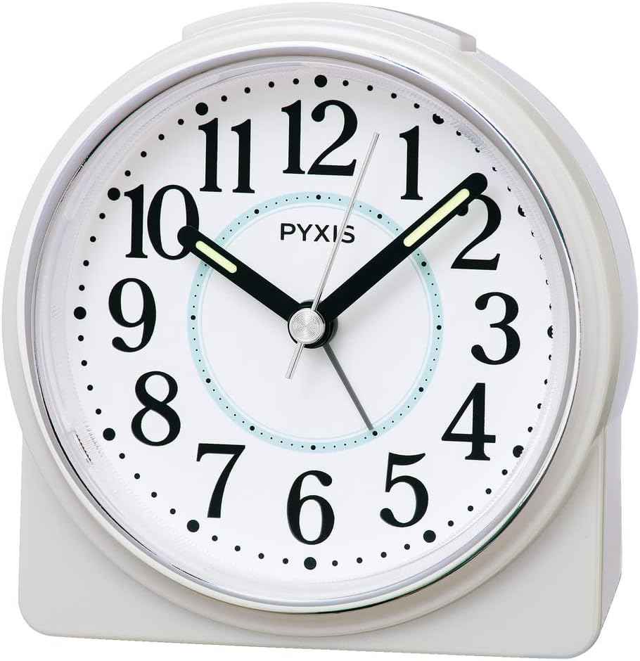 セイコークロック(Seiko Clock) 目覚まし時計 置き時計 アナログ 白パール 89×86×47mm PYXIS ピクシス NR451W