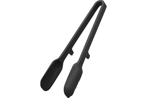 山崎実業(Yamazaki) シリコーン 調理トング ブラック W10×D4.7×H29cm タワー tower 食洗機対応 先端が浮く スプーントング パスタトング 1776