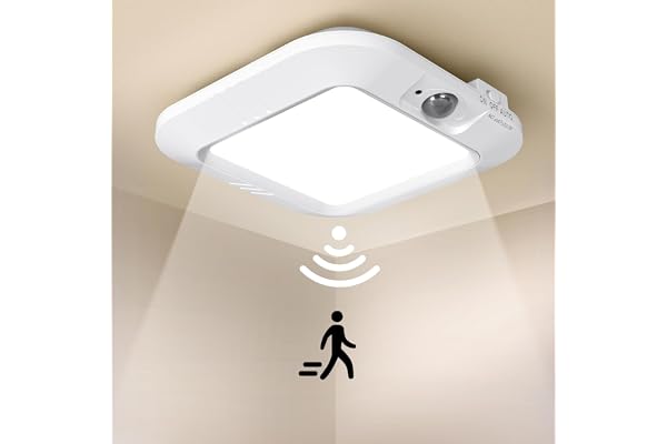 ANOTEK 電池式センサーライト LED人感センサーライト 昼白色 | 6000K, 180LM, ワイヤレス設置で、廊下・収納室・階段・玄関に最適