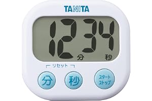 タニタ キッチン 勉強 学習 タイマー 大画面 大音量 100分 マグネット スタンド付き ホワイト でか見えタイマー TD-384 WH