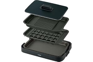 象印マホービン ホットプレート やきやき 3枚タイプ 深型プレート 焼肉プレート たこ焼きプレート ブラック EA-KK30AM-BA