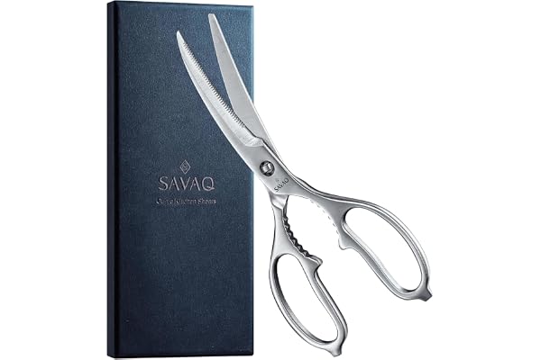 【LDKベストバイ受賞】 SAVAQ正規品 手放せない理由がある 進化系キッチンバサミ 分解して洗えるオールステンレス 食洗機対応 (カーブキッチンバサミ)
