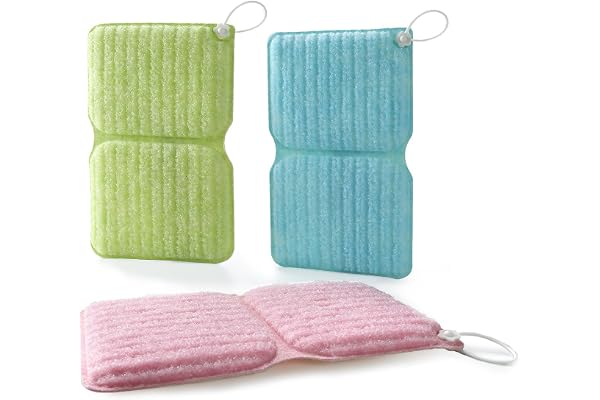 Sanko サンコー お風呂 スポンジ 浴槽 掃除 お得用 3色入 水だけでも汚れが落とせる特殊繊維 バスピカピカ びっくりフレッシュ 日本製 BF-53