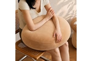 Peto-Raifu 抱き枕 雲のような クッション もちもち マシュマロ ふわふわ 可愛い 背もたれ 大きい 座布団 マイクロファイバー リビング 在宅ワーク 軽量 フロアクッション サンドベージュ 直径約60cm