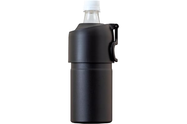 アトラス ペットボトルホルダー 水筒 保冷 ペットボトルクーラー 500ml 650ml 真空断熱 折りたたみ ハンドル 取っ手付き ボトルインボトル ブラック ABIB-EBK