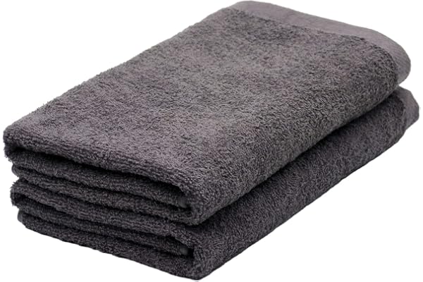 バスタオル 1枚 綿100% 120×60cm 薄手 軽量 吸水速乾 無地 部屋干し 乾燥機対応 家庭用 チャコールグレー